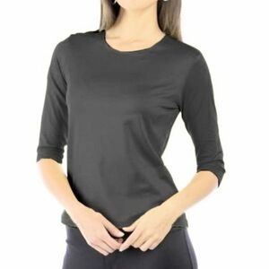 nwt A'NUE LIGNE dark gray 3/4 sleeve top M